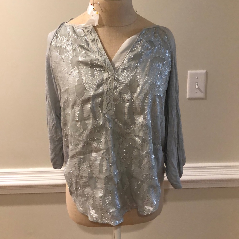 Silver sparkly top